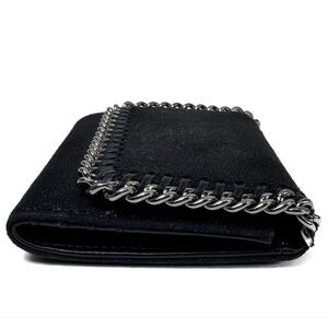 Stella McCartney Black Chain Trim Falabella wallet